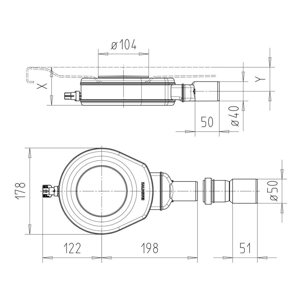 Komplettset Duschplan 90 × 120 cm mit Rahmen und KA90-Ablauf+Deckel