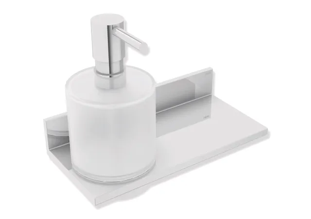 Ablage mit Seifen- oder Desinfektionsspender, Metall, verchromt, Seifenspender aus Kristallglas, satiniert, Pumpenkopf verchromt, Füllmenge ca. 250 ml, Breite 200 mm, Höhe 158 mm, Tiefe 98 mm Ablage mit Seifen- oder Desinfektionsspender, Metall, verchromt, Seifenspender aus Kristallglas, satiniert, Pumpenkopf verchromt, Füllmenge ca. 250 ml, Breite 200 mm, Höhe 158 mm, Tiefe 98 mm