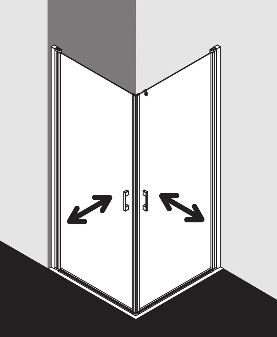 Kermi Duschtür Eckeinstieg (Pendeltüren) Halbteil links „LIGA“ 185 cm Glas Klar, Profile Silber Hochglanz, Drehtür einteilig Kermi Duschtür Eckeinstieg (Pendeltüren) Halbteil links „LIGA“ 185 cm Glas Klar, Profile Silber Hochglanz, Drehtür einteilig