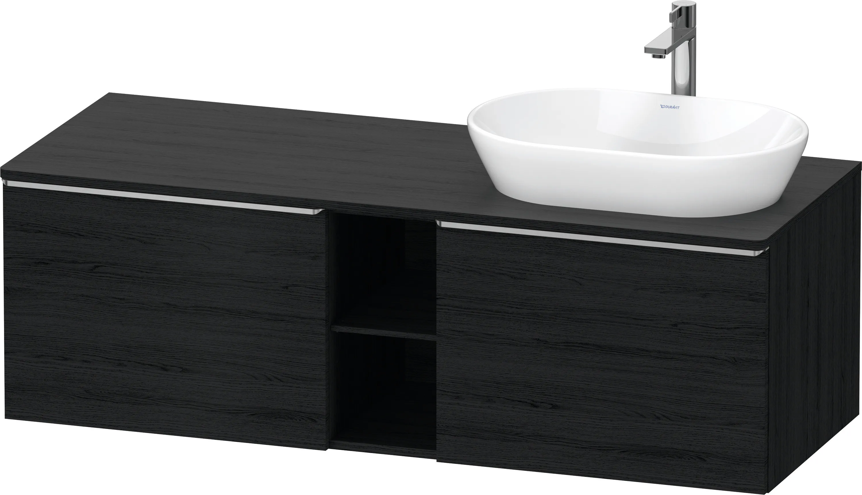 Duravit Waschtischunterschrank wandhängend „D-Neo“ 140 × 45,9 × 55 cm Eiche Schwarz