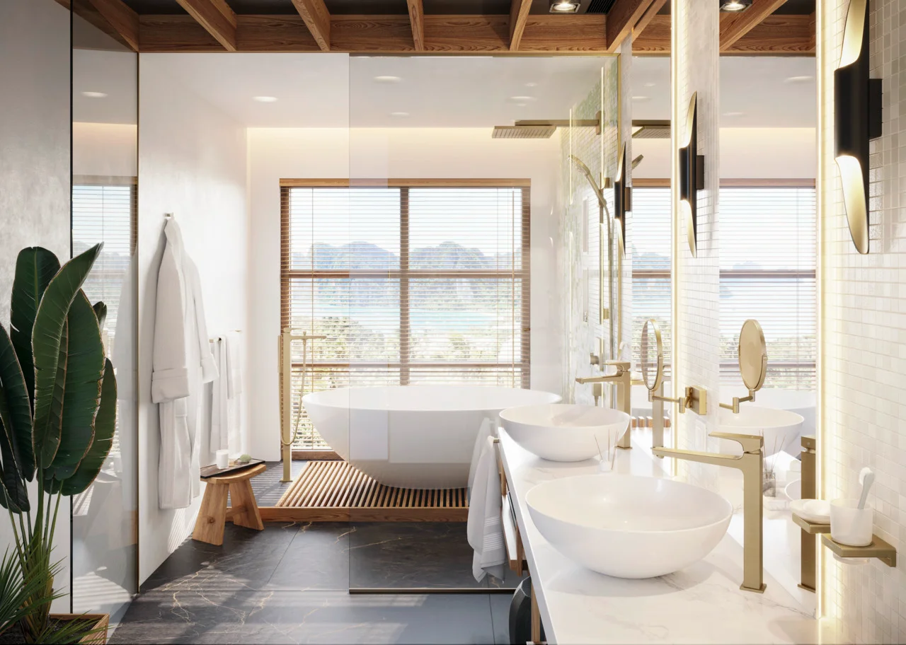 Hansgrohe RainDrain Flex Duschrinne 1000 mm, wandangebunden, Brushed Bronze, höhenverstellbar um 10 mm, bis zu 60 l/min Ablaufleistung