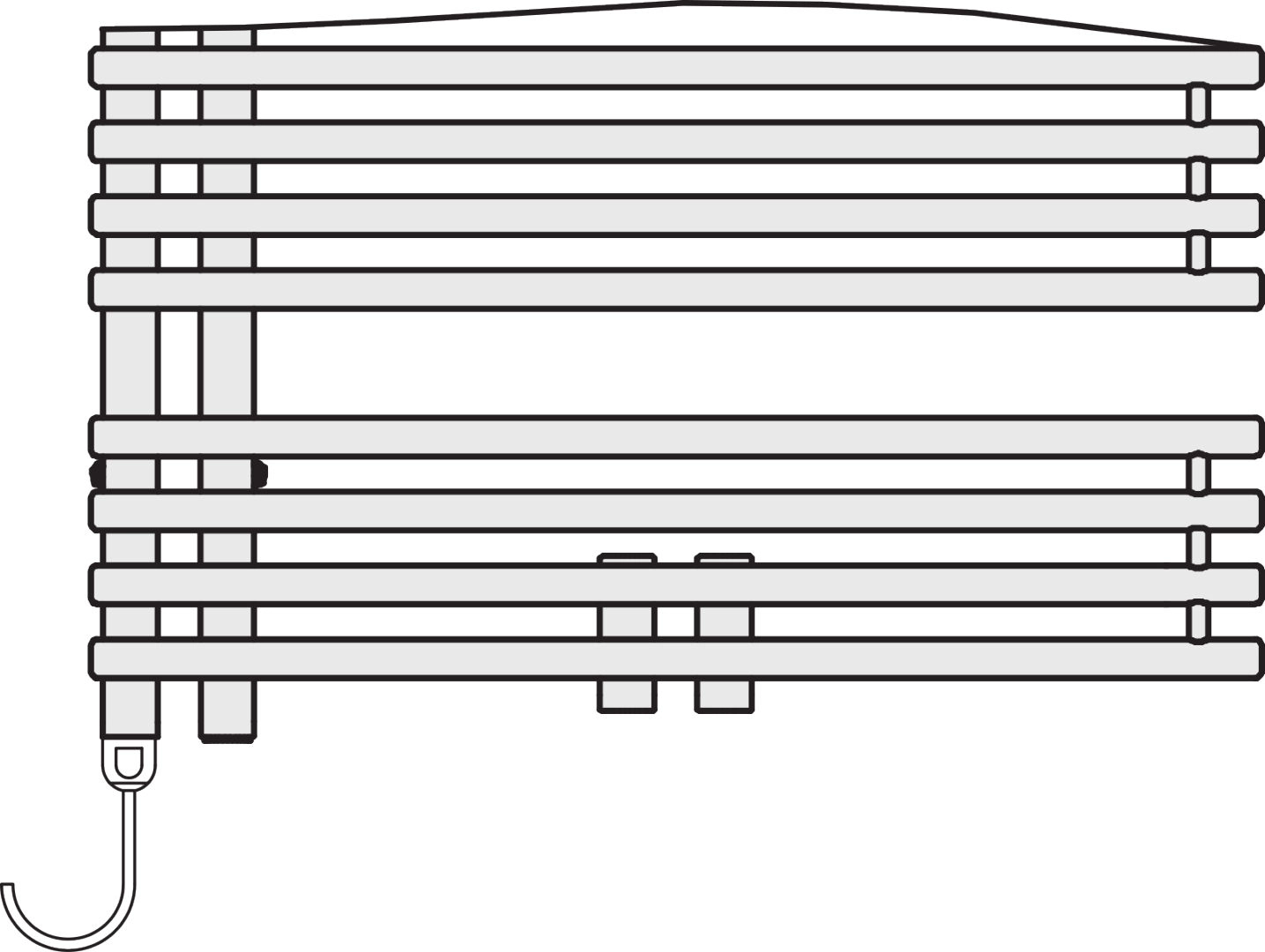 Kermi Design-Heizkörper „Diveo®“ 45 × 94 cm in Weiß