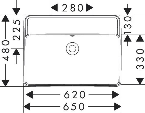 Hansgrohe Xanuia Q Waschtisch, Keramik, weiß, 650x480 mm, 120 mm Innenhöhe, wandhängend, mit Überlauf, CL25 Hansgrohe Xanuia Q Waschtisch, Keramik, weiß, 650x480 mm, 120 mm Innenhöhe, wandhängend, mit Überlauf, CL25