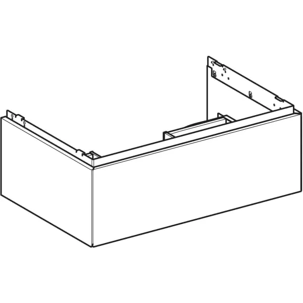 Geberit ONE Unterschrank für Waschtisch, schwarz matt, 74 x 26,6 x 47 cm, mit einer Schublade und Push-to-open-Mechanismus