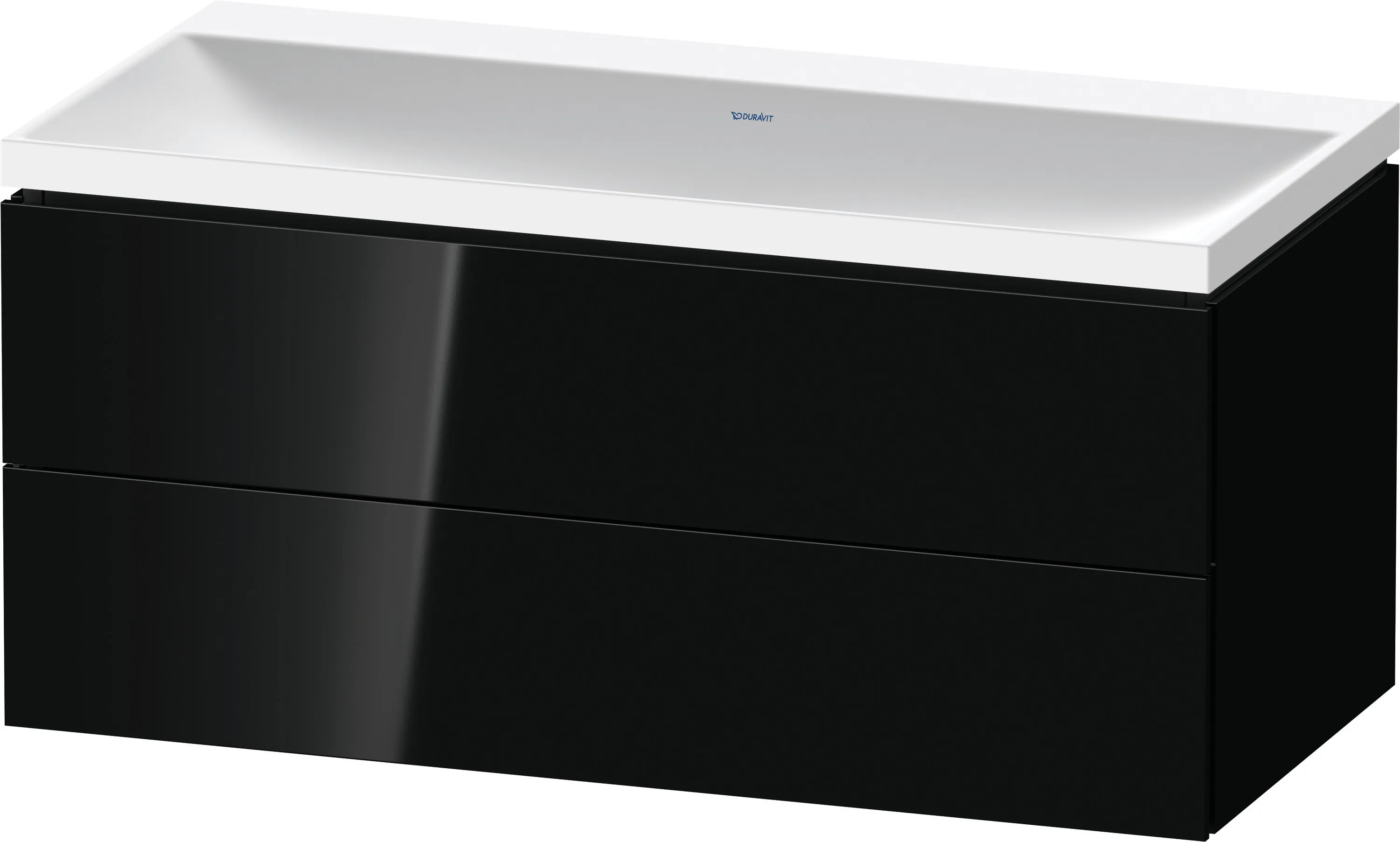 Duravit Möbelset c-shaped Set wandhängend wandhängend „L-Cube“ 100 × 48 × 48 cm Schwarz Hochglanz