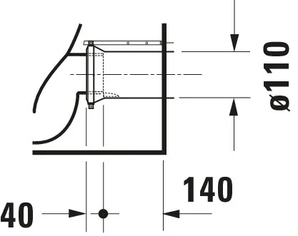 Stand-Tiefspül-WC back to wall „D-Neo“ 37 × 40 × 58 cm in, Abgang waagerecht