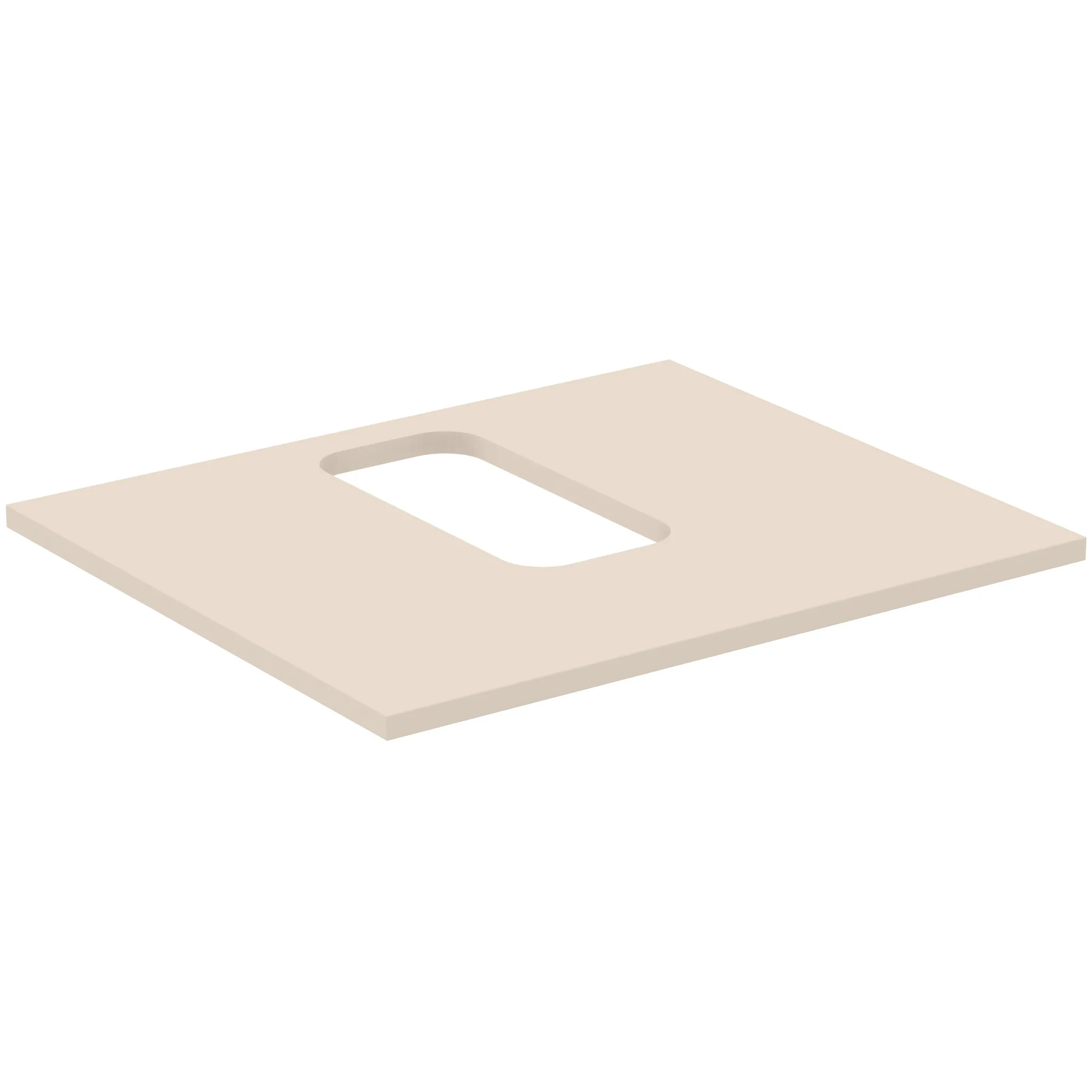 Waschtischplatte i.life B mittiger Ausschnitt für ein Wand-Waschtisch 602x507x18mm Weiß matt