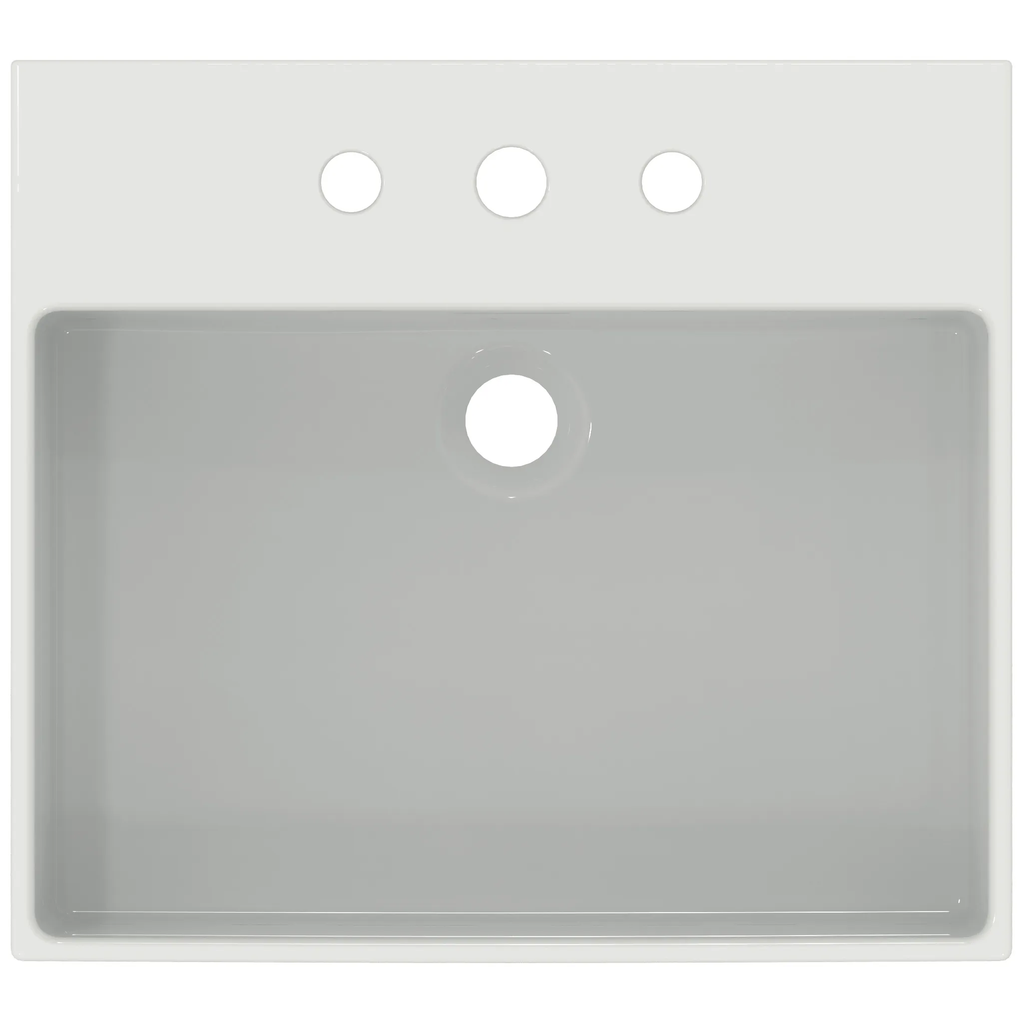 Waschbecken „Extra“ 50 × 45 × 15 cm, Hahnlochposition mittig in Weiß