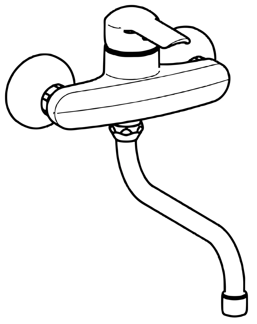 HansaVANTIS Einhebelmischer Küchenarmatur HansaVANTIS 5253 Ausladung 200 mm DN15 Chrom