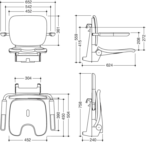 Einhängesitz „Serie 802 LifeSystem“ in Anthrazit glänzend / Anthrazit matt Einhängesitz „Serie 802 LifeSystem“ in Anthrazit glänzend / Anthrazit matt