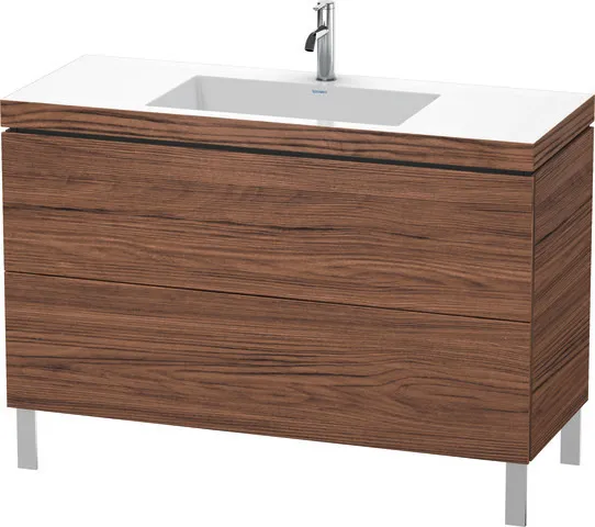 Duravit Waschtischunterschrank bodenstehend „L-Cube“ 120 × 69,8 × 48 cm Nussbaum Dunkel