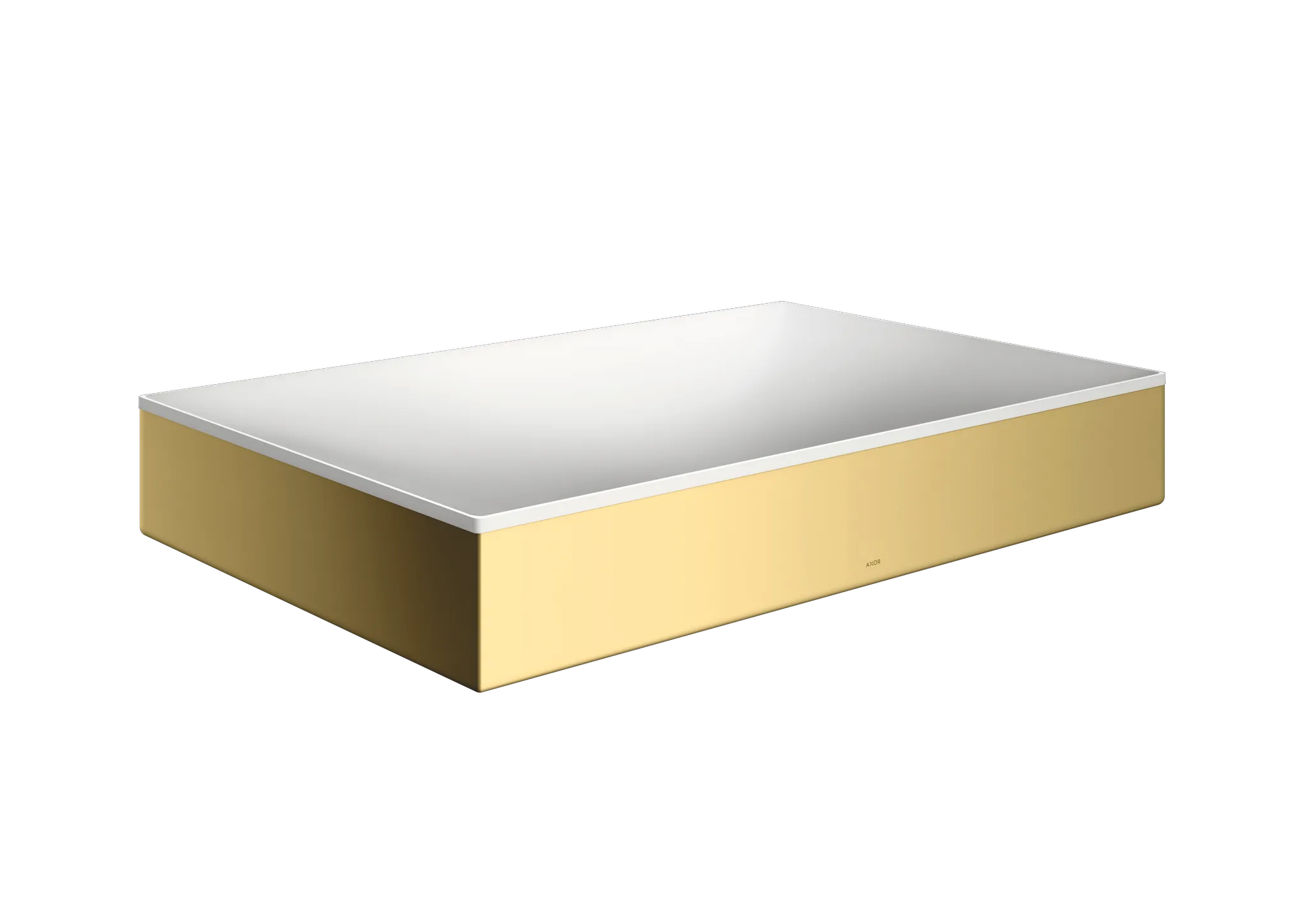 Hansgrohe AXOR Suite Waschbecken & Badewannen Aufsatzwaschtisch 600⁄400 ohne Hahnloch und Überlauf, Polished Gold Optic