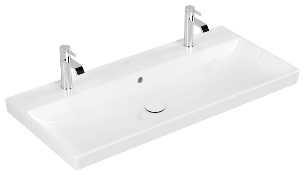 Villeroy & Boch Schrankwaschtisch Avento 4156A4, 1000x470x165 mm, weiß Alpin, mit Überlauf, für zwei 1-Loch-Armaturen