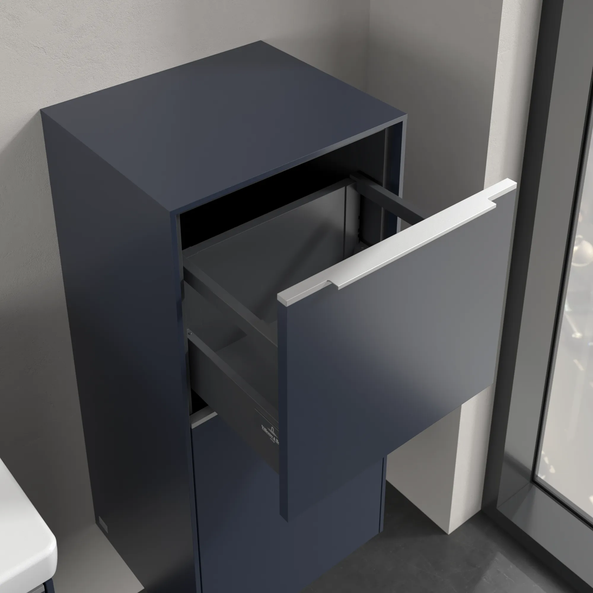 Villeroy & Boch Seitenschrank „Subway 3.0“ 40 × 86 × 36,2 × 36,2 cm 1 Auszug, 1 Tür, Anschlag (Scharnier) rechts, 1 Tür, Anschlag rechts