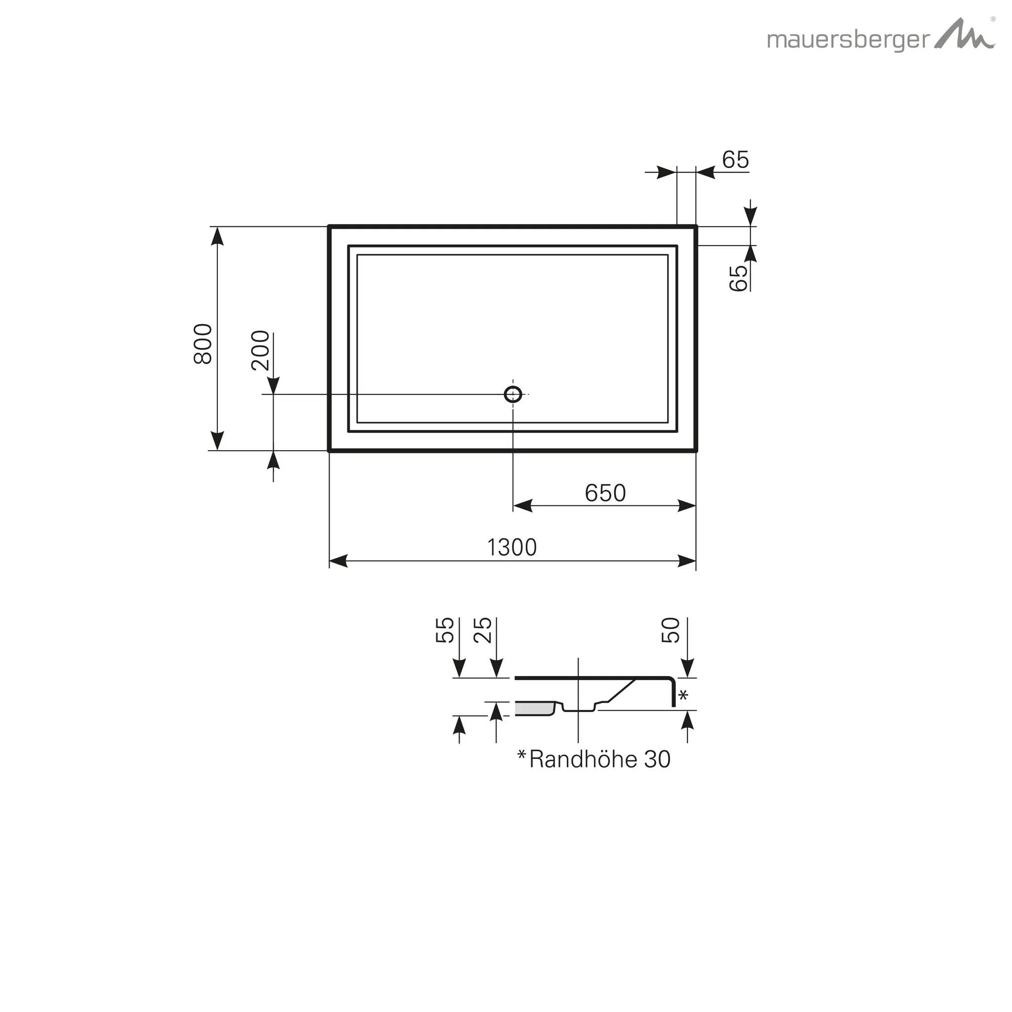 Mauersberger Duschwanne „lupina“ 1300 × 800 mm in Bahama-Beige Mauersberger Duschwanne „lupina“ 1300 × 800 mm in Bahama-Beige
