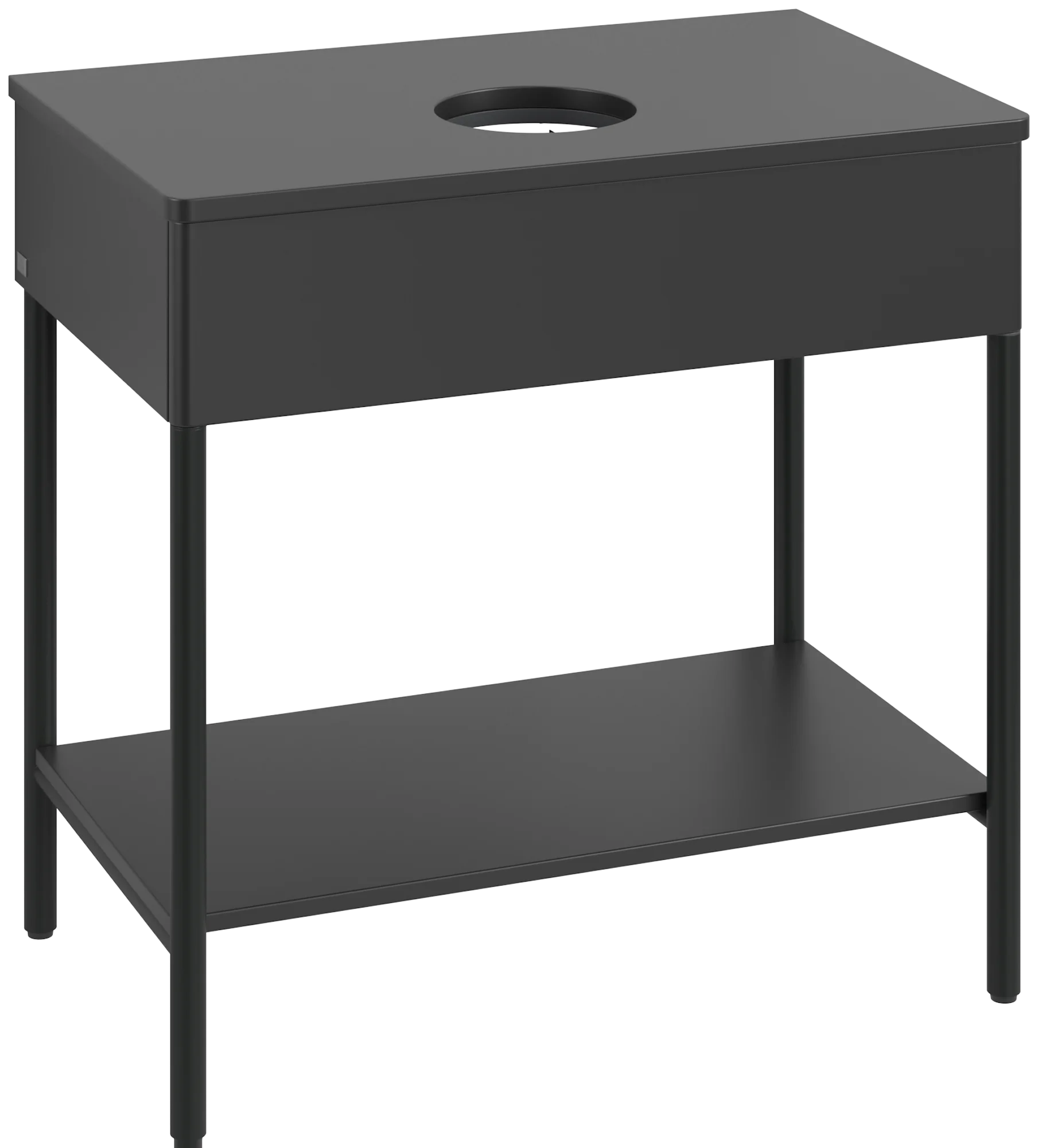 Villeroy & Boch Waschbeckenunterschrank Artis K63011, 800x782x500 mm, Black Matt Lacquer, mit Metallgestell und Push-to-open Funktion