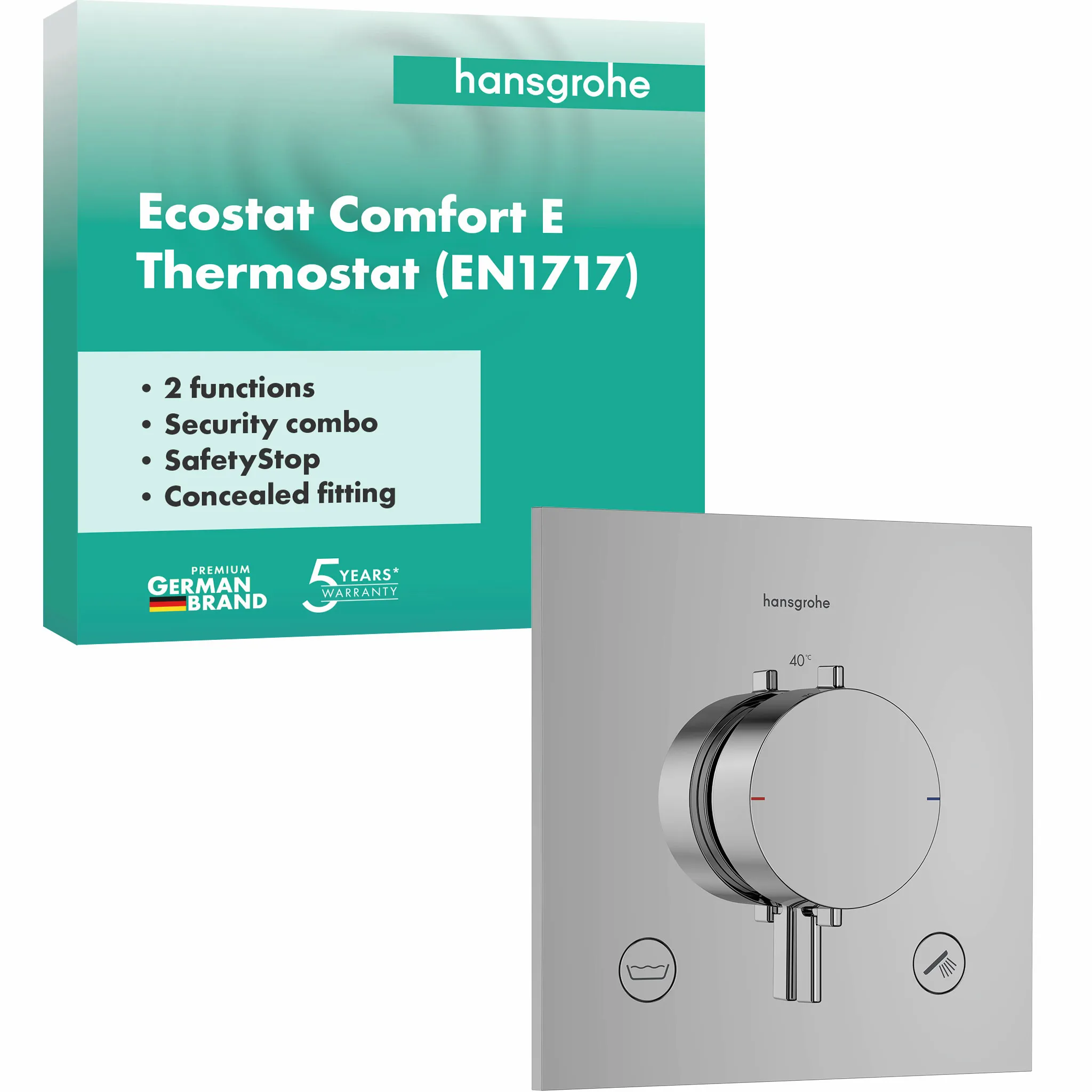 Hansgrohe Ecostat Comfort E Thermostat Unterputz für 2 Verbraucher Chrom