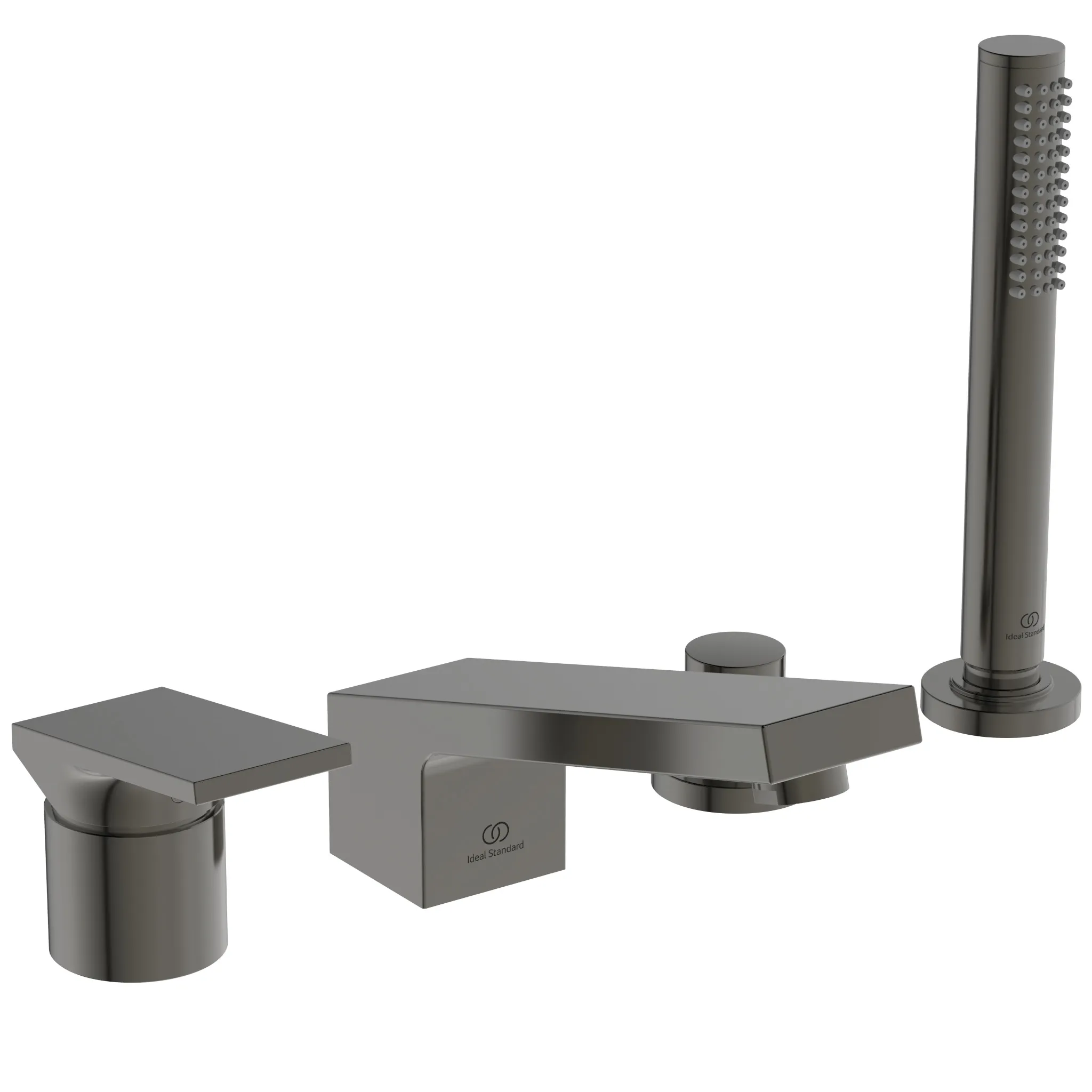Ideal Standard 4-Loch-Badearmatur Extra mit Handbrause, Serie: Extra, Farbe: Magnetic Grey