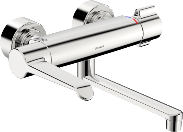 Zweihand-Waschtischarmatur Bedienungshebel lang „Clinica“ Ausladung 285 mm in Chrom Zweihand-Waschtischarmatur Bedienungshebel lang „Clinica“ Ausladung 285 mm in Chrom