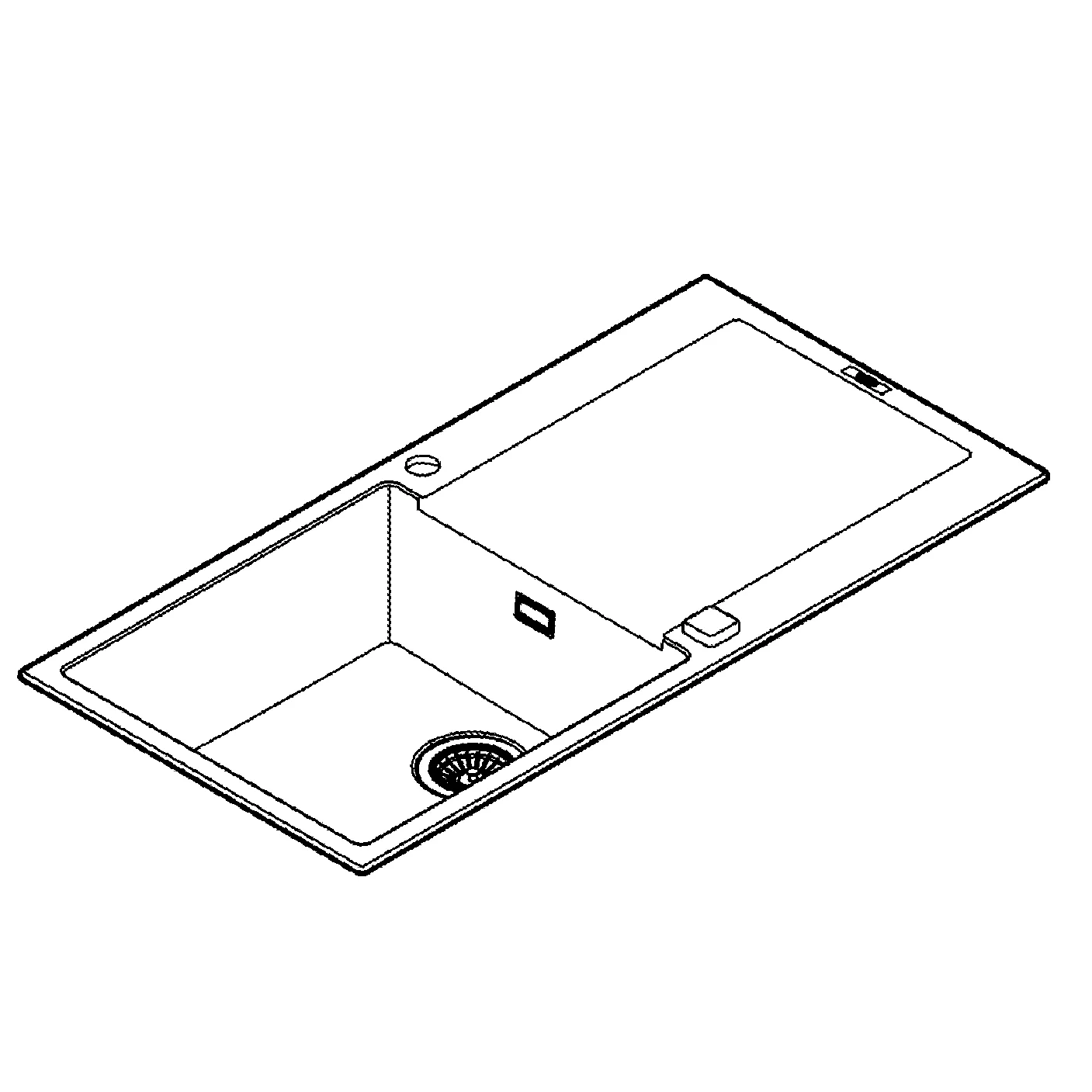 Kompositspüle K500 31645, mit Abtropffläche, Modell: K500 60-C 100/50 1.0 rev, Montageart: Standard-Einbauspüle, Maße: 1000 x 500 mm, 1 Becken: 480 x 440 x 200 mm, granit schwarz Kompositspüle K500 31645, mit Abtropffläche, Modell: K500 60-C 100/50 1.0 rev, Montageart: Standard-Einbauspüle, Maße: 1000 x 500 mm, 1 Becken: 480 x 440 x 200 mm, granit schwarz