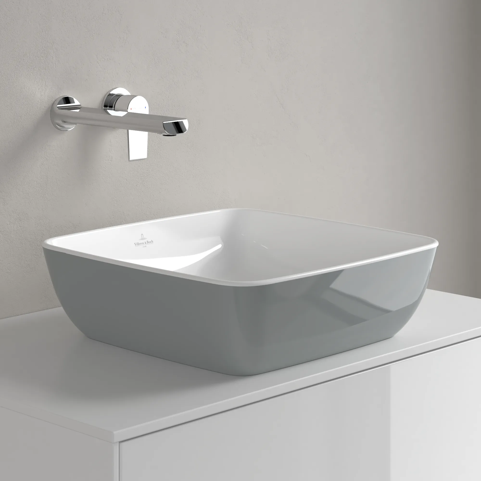 Villeroy & Boch Aufsatzwaschbecken Artis French Linen 410x410x130mm TitanCeram glänzend Villeroy & Boch Aufsatzwaschbecken Artis French Linen 410x410x130mm TitanCeram glänzend