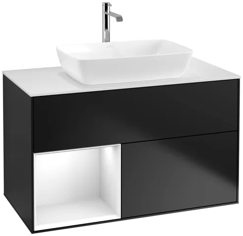 Villeroy & Boch Waschbeckenunterschrank Finion F77, 1000 x 603 x 501 mm, mit Beleuchtung, 2 Auszüge