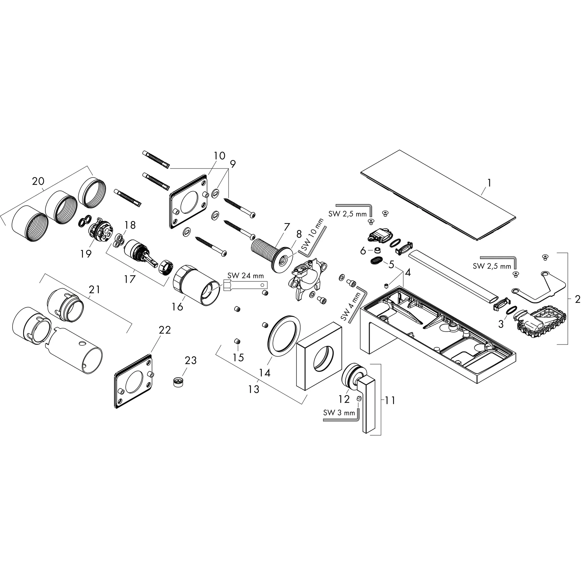 Waschtischmischer Unterputz Axor MyEdition FS chrom Waschtischmischer Unterputz Axor MyEdition FS chrom