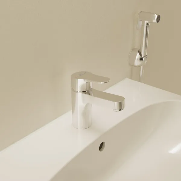 Waschtischarmatur m.sep.Seitenbrause H80 Cerabase ohne Ablaufgarnitur Ausladung 106mm Chrom Waschtischarmatur m.sep.Seitenbrause H80 Cerabase ohne Ablaufgarnitur Ausladung 106mm Chrom