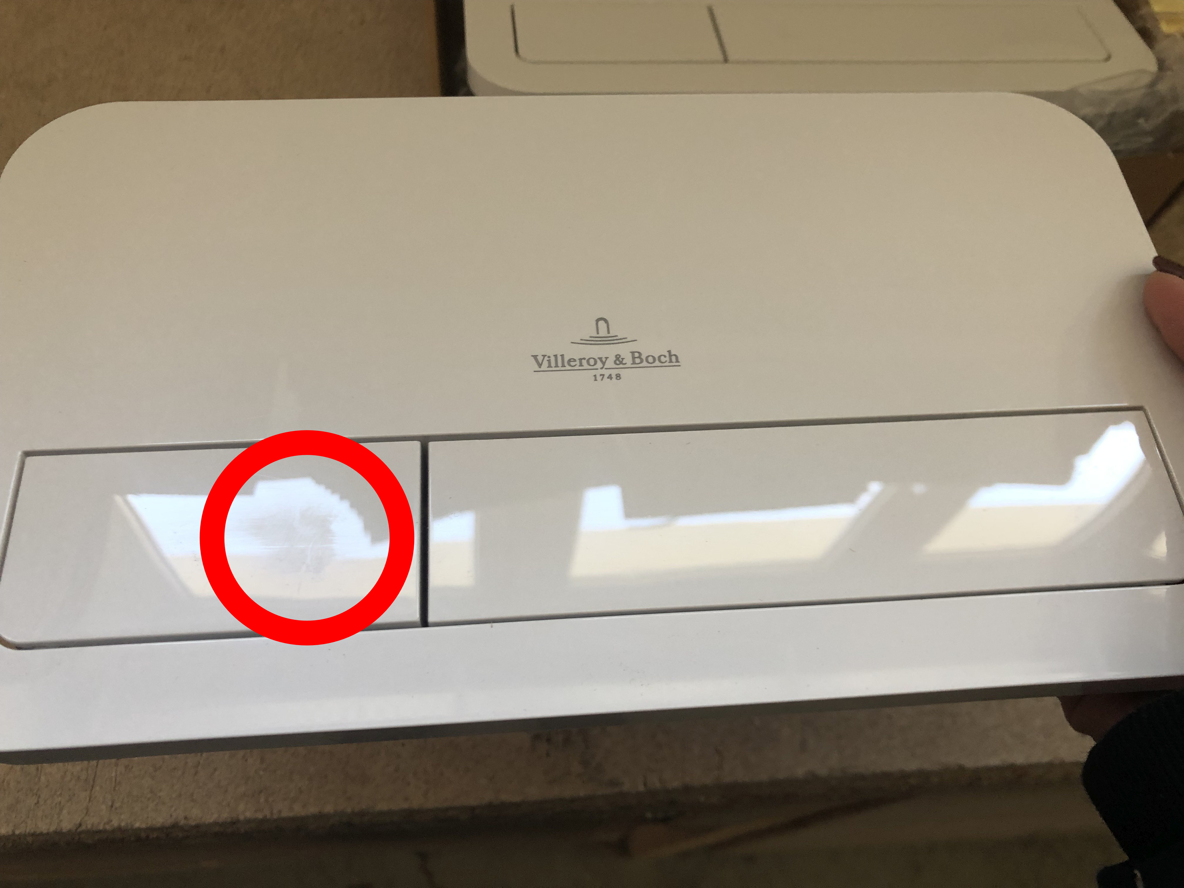 WC-Betätigungsplatte ViConnect, 253 x 145 x 10 mm, B-Ware, Kratzer auf kleiner Taste 922490 WC-Betätigungsplatte ViConnect, 253 x 145 x 10 mm, B-Ware, Kratzer auf kleiner Taste 922490