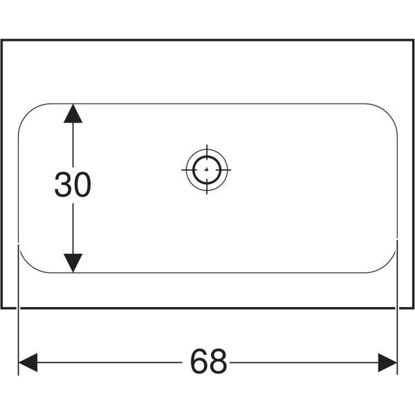 Aufsatzwaschtisch „iCon Light“, rechteckig 75 × 48 cm