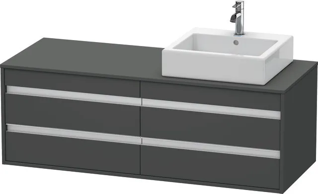 Duravit Waschtischunterschrank wandhängend „Ketho“ 140 × 49,6 × 55 cm Graphit Matt Duravit Waschtischunterschrank wandhängend „Ketho“ 140 × 49,6 × 55 cm Graphit Matt