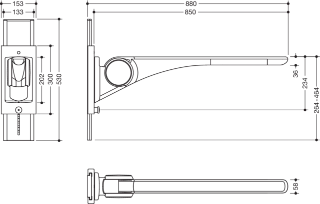 HEWI Stützklappgriff „Serie 802 LifeSystem“