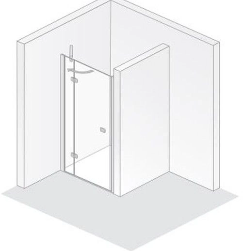 HSK teilgerahmte Drehtür „Premium Softcube“ Glas Nebel, Profile Chromoptik (Alu Hochglanz poliert), Scharniere Premium Softcube, H: 2000 mm HSK teilgerahmte Drehtür „Premium Softcube“ Glas Nebel, Profile Chromoptik (Alu Hochglanz poliert), Scharniere Premium Softcube, H: 2000 mm