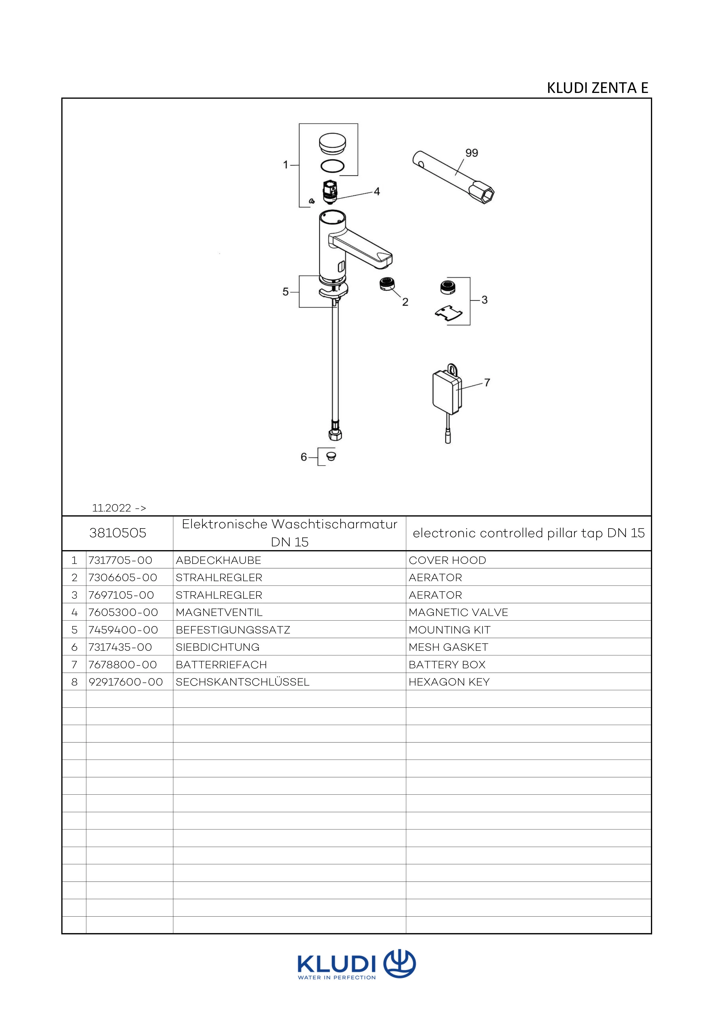 Kludi ZENTA SL Elektronisches Standventil DN 15, chrom Kludi ZENTA SL Elektronisches Standventil DN 15, chrom