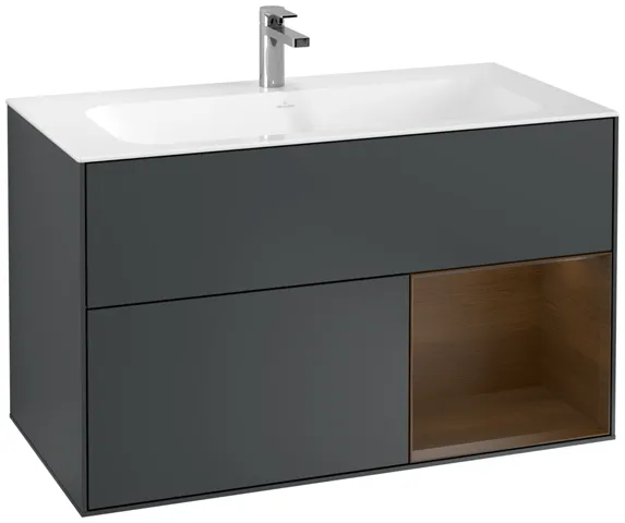 Villeroy & Boch Waschtischunterschrank „Finion“ für Schrankwaschtisch 996 × 591 × 498 mm Midnight Blue Matt Lacquer, für Becken mittig