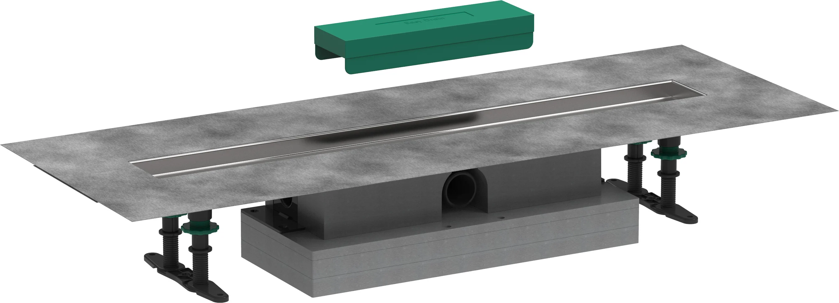 Hansgrohe uBox universal Komplettset für flache Installation 700 mm, passend zu RainDrain Rock und Match Fertigsets