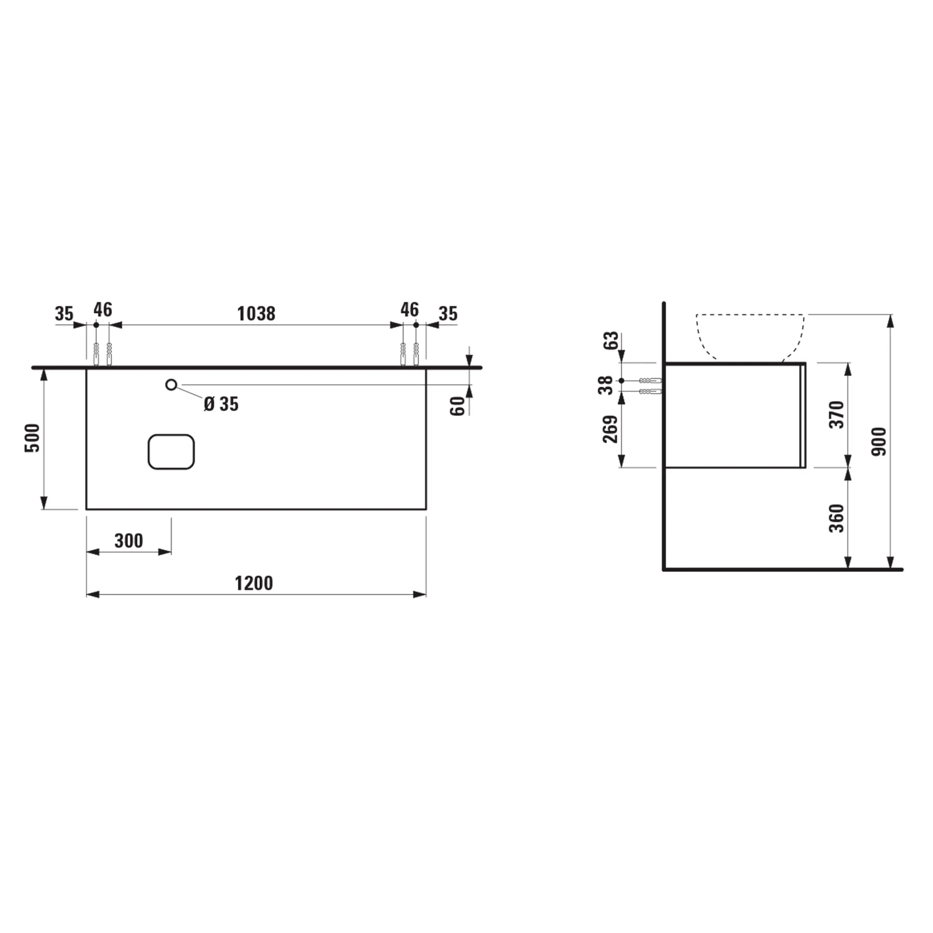 Laufen Schubladenelement „Ilbagnoalessi“ 1200 × 370 × 500 mm Eiche hell, mit Hahnlochbohrung, links Laufen Schubladenelement „Ilbagnoalessi“ 1200 × 370 × 500 mm Eiche hell, mit Hahnlochbohrung, links