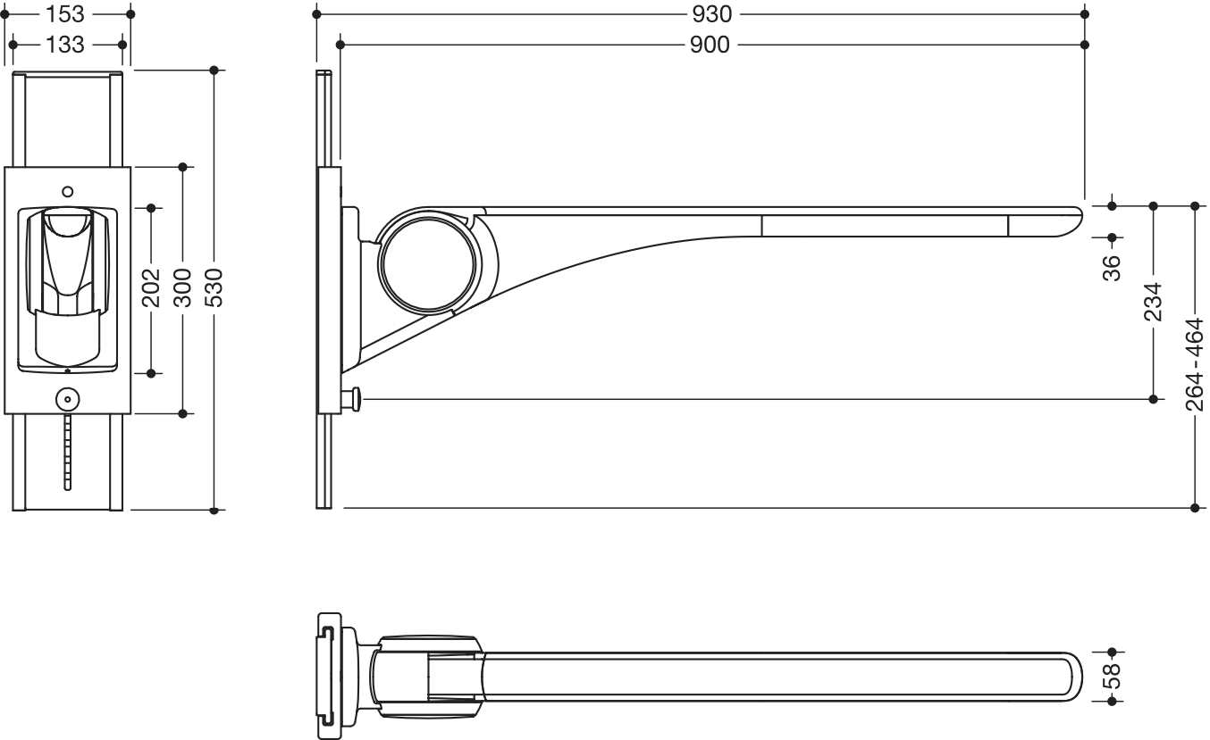 HEWI Stützklappgriff „Serie 802 LifeSystem“