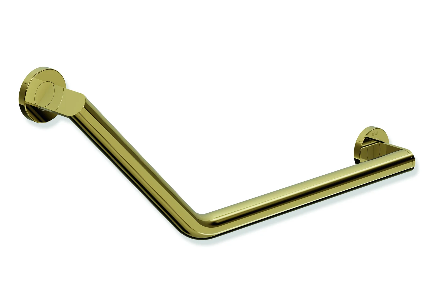 HEWI Winkelgriff System 900, Edelstahl PVD gold glänzend, Achsmaße 620 mm und 283 mm, Winkel 135°, Durchmesser 32 mm, rechts HEWI Winkelgriff System 900, Edelstahl PVD gold glänzend, Achsmaße 620 mm und 283 mm, Winkel 135°, Durchmesser 32 mm, rechts