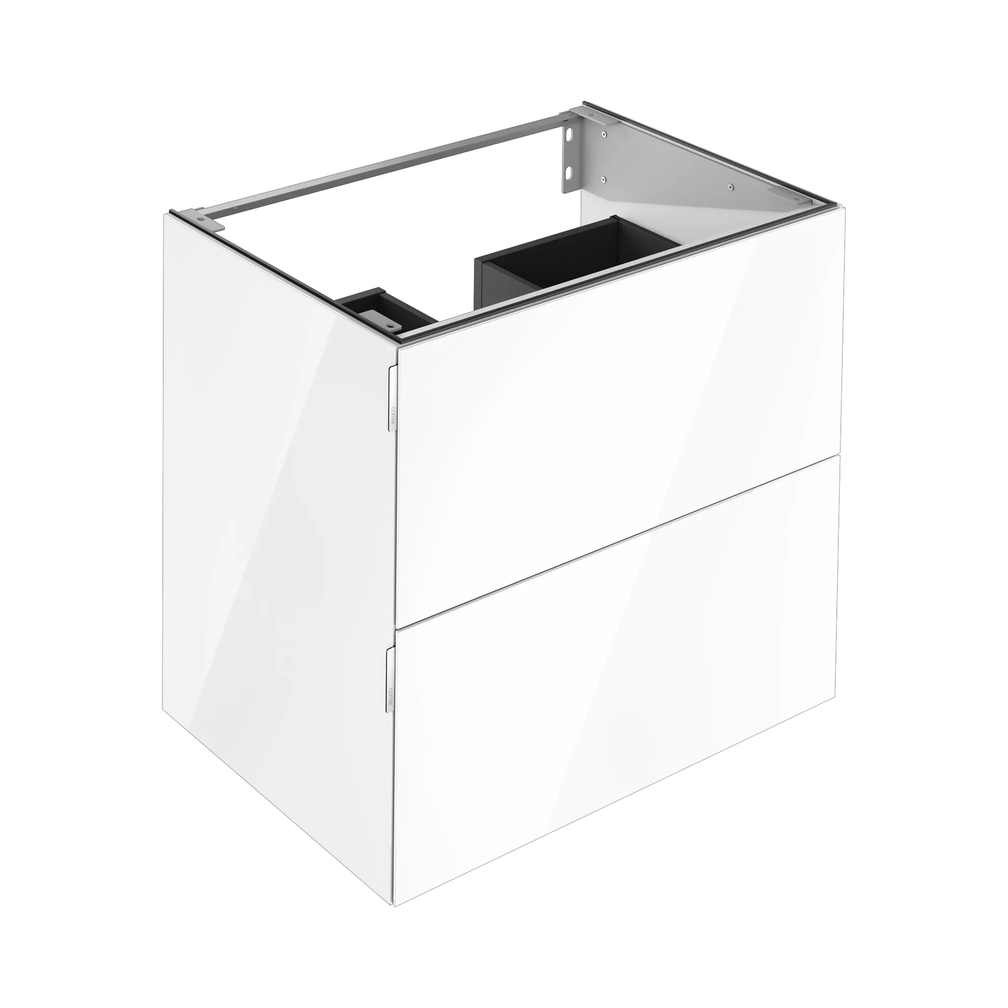 KEUCO Edition 11 Art Waschtischunterbau mit 2 Auszügen, 800x700x490, Glas weiß