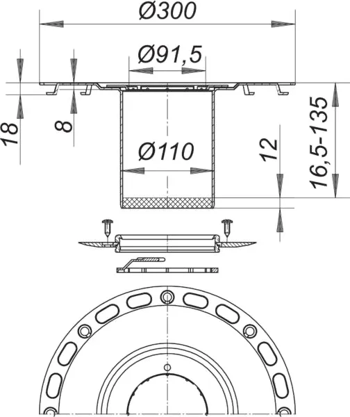 Aufstockelement TistoDrain S 10 Aufstockelement TistoDrain S 10