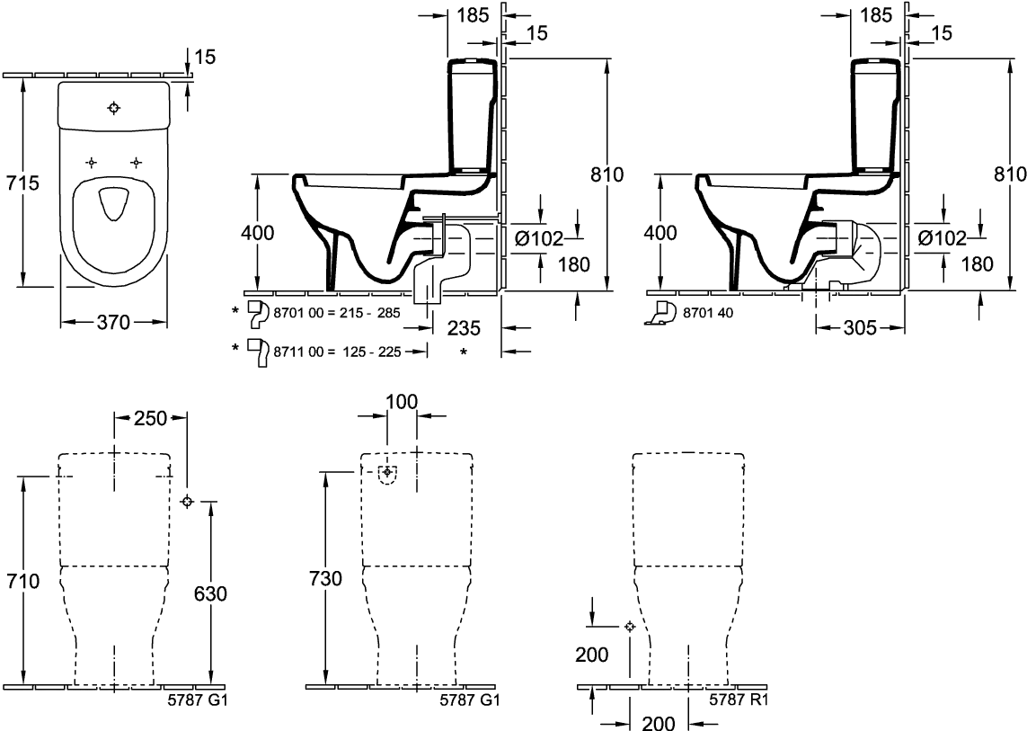 Villeroy & Boch Architectura Spülkasten 5787G1, 387x165x385mm, Weiß Alpin