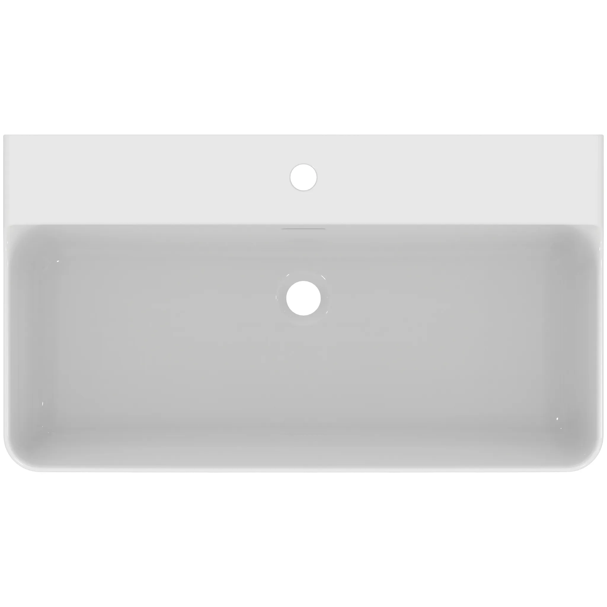 Waschbecken „Conca“ 80 × 45 × 16,5 cm, Hahnlochposition mittig in Weiß