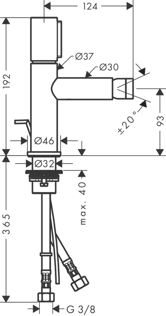 Bidetmischer Axor Uno Select chrom