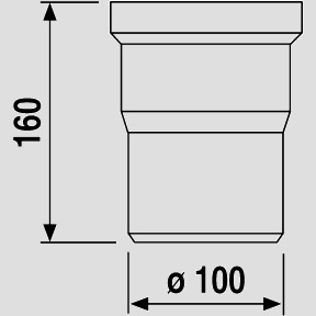 WC-Anschlussstutzen 160 mm d:100, weiß