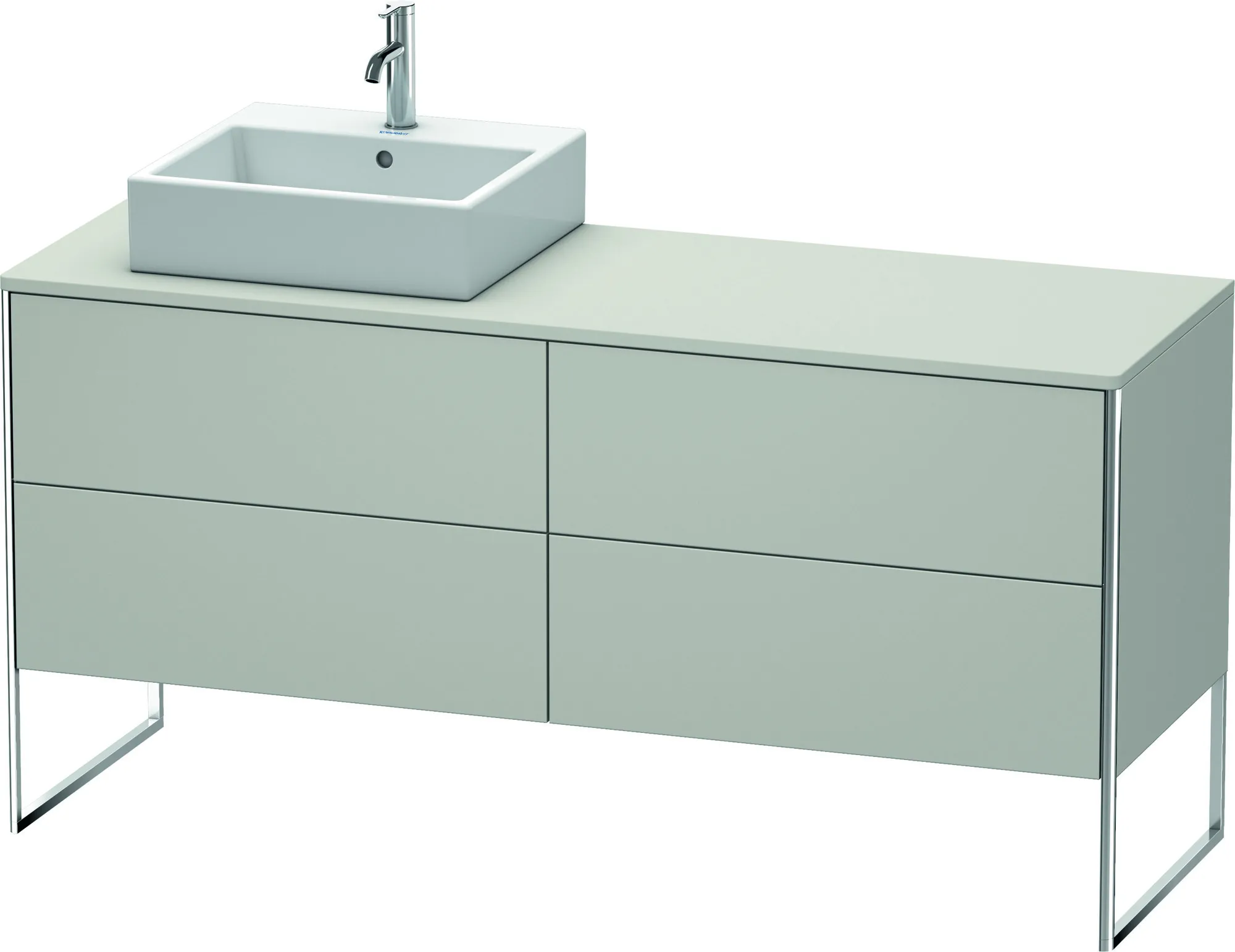 Duravit Waschtischunterschrank bodenstehend „XSquare“ 160 × 77,8 × 54,8 cm Betongrau Matt