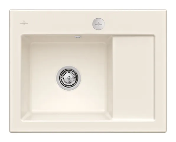 Villeroy & Boch Einbau-Küchenspülbecken „Subway“ 45 Compact 650 × 510 × 220 mm, für Becken links in Crema
