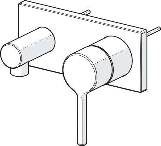 EHM Fertigset für Brause-Batterie VANTIS Style 5481 Rosette eckig Chrom