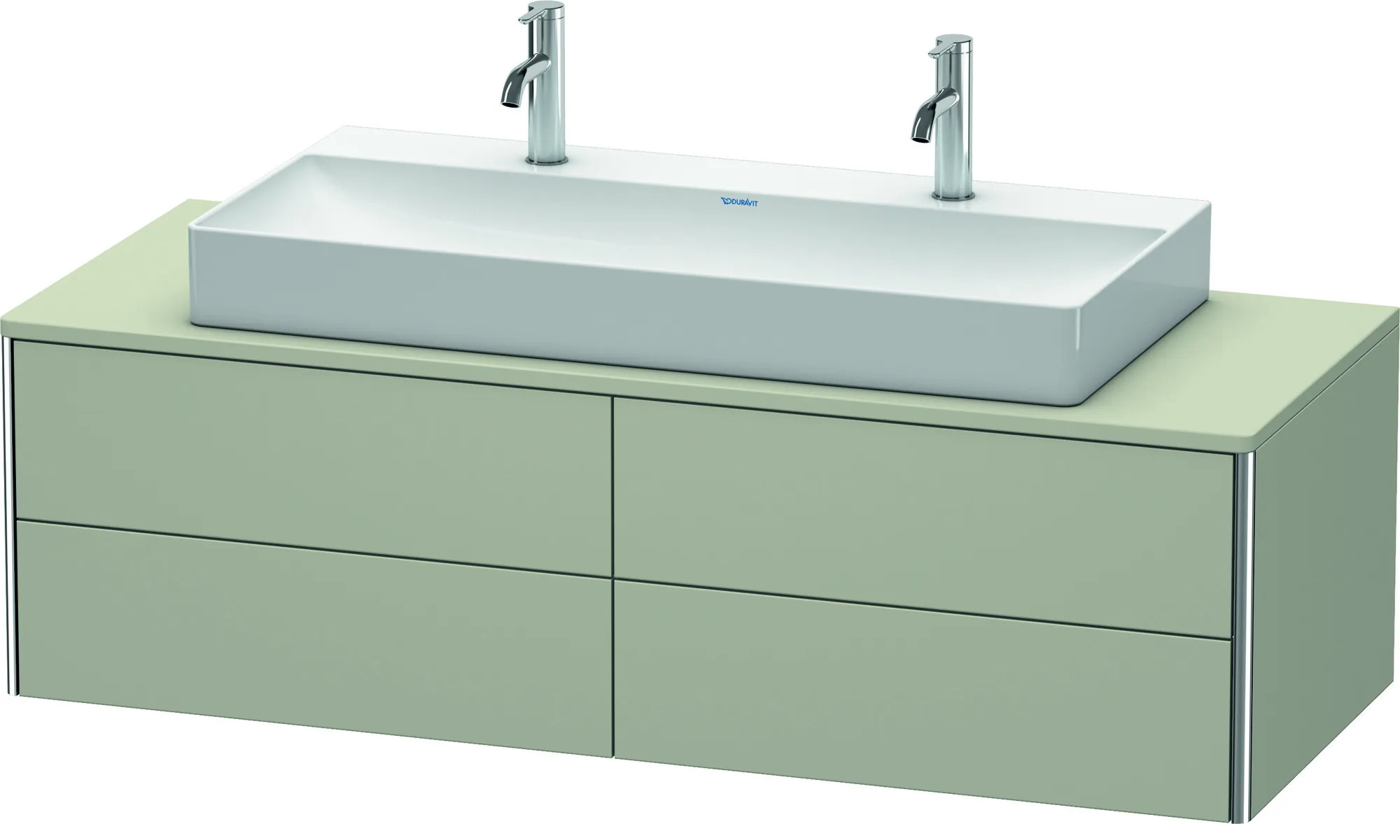 Duravit Waschtischunterschrank wandhängend „XSquare“ 140 × 40 × 54,8 cm Taupe Seidenmatt