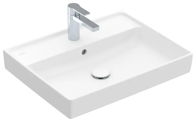 Villeroy & Boch Wandwaschtisch aus TitanCeram geschliffen „Collaro“ 600 × 470 × 160 mm, mit Hahnlochbohrung, Hahnlochposition mittig in Stone White Villeroy & Boch Wandwaschtisch aus TitanCeram geschliffen „Collaro“ 600 × 470 × 160 mm, mit Hahnlochbohrung, Hahnlochposition mittig in Stone White